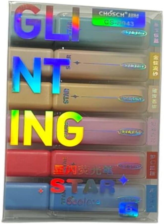 Chosch Solid Highlighter Stick Cute 6 pieces Gel Stick Highlighter Set - No:H943